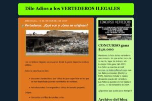 Captura de pantalla del blog "Dile adiós a los vertederos ilegales"